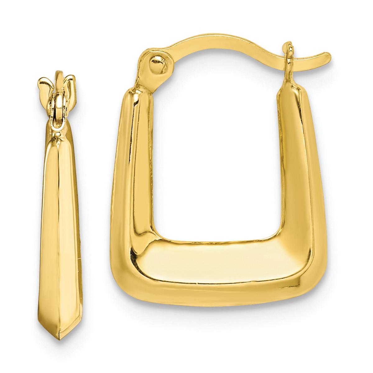 Gold Classics™ 10kt. Hollow Squared Hollow Hoop Earrings