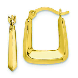 Gold Classics(tm) 10kt. Hollow Squared Hollow Hoop Earrings