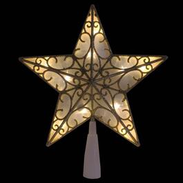 Northlight Seasonal 9in. LED Gold Glitter Star Tree Topper
