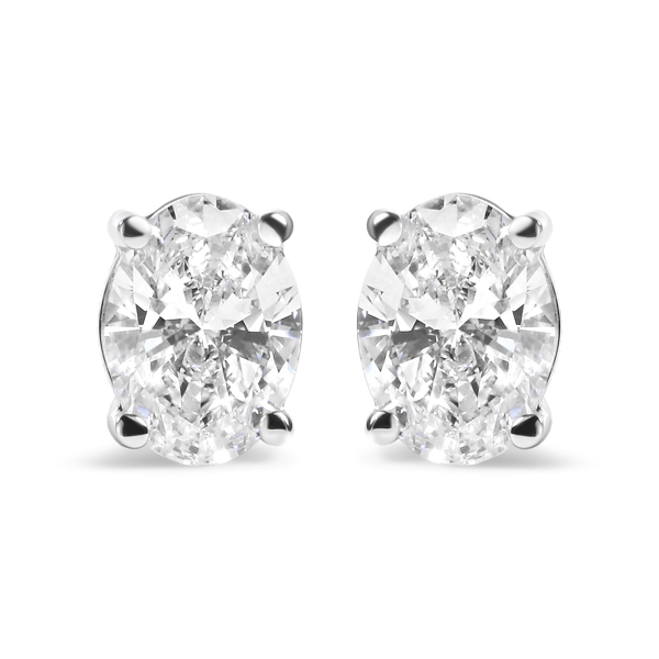 Haus of Brilliance Gold Oval Lab-Grown Diamond Stud Earrings - image 