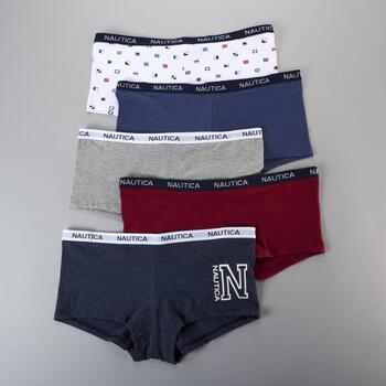 NÁUTICA ~ Women's Mid Rise NT4463 Underwear Boy Short Blend Material 5-Pair  ~L