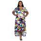 Plus Size 24/7 Comfort Apparel Floral High Low Wrap Dress - image 1