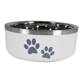Indipets Butter Milk Insulated Bowl w/ Paw Prints