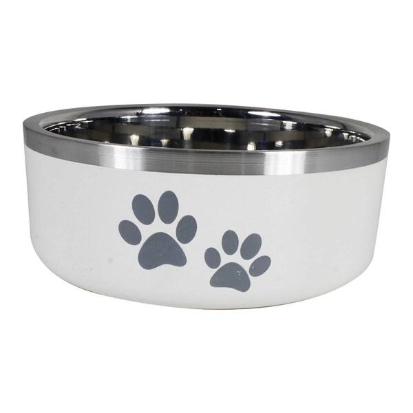 Indipets Butter Milk Insulated Bowl w/ Paw Prints - image 