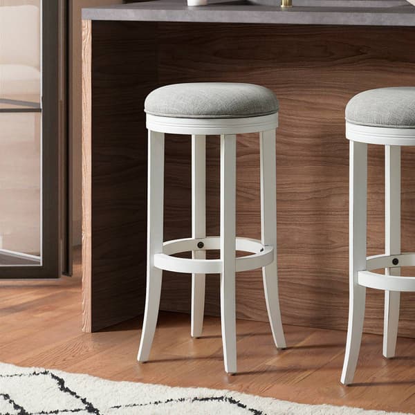 New Ridge Home Goods Avery Bar-Height Backless Barstool - White