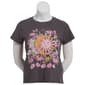 Juniors No Comment Optic Wash Floral Celestial Graphic Tee - image 1