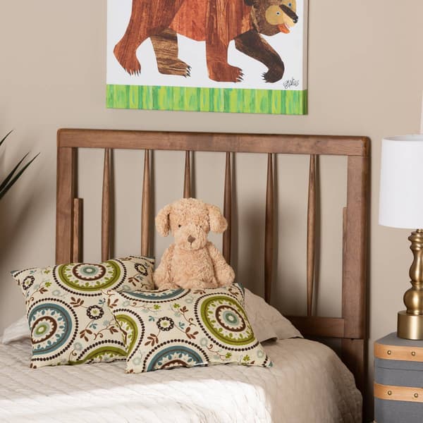 Baxton Studio Valin Ash Walnut Finished Wood Twin Size Headboard