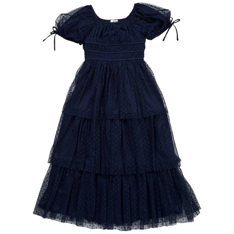 Girls (7-16) Speechless(R) Short Sleeve Mesh Dot Maxi Dress