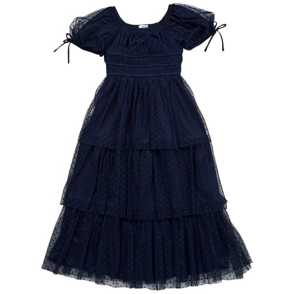 Girls (7-16) Speechless(R) Short Sleeve Mesh Dot Maxi Dress - image 