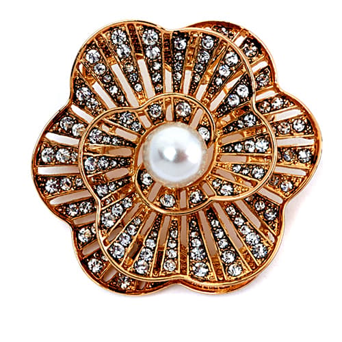 Napier Boxed Flower Pearl Pin - image 