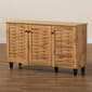 Baxton Studio Winda Oak Brown Wood 3-Door Shoe Cabinet - image 9