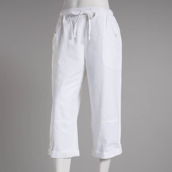 Womens Jordana Rose Rib Waist Capri Pants - image 