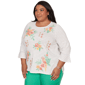 Plus Size Alfred Dunner Resort Living Tropical Stripe Blouse - image 3