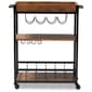 Baxton Studio Cerne Mobile Metal Bar Cart with Wine Bottle Rack - image 4