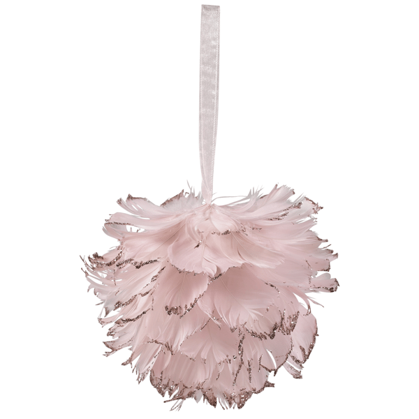 Northlight 6in. Pink Glittered Feathers Christmas Ball Ornament