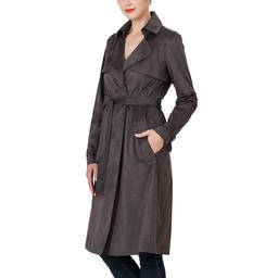 Womens BGSD Long Suede Trench Coat