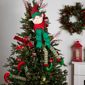 Northlight 16in. Plush Red & Green Elf Christmas Tree Topper - image 2