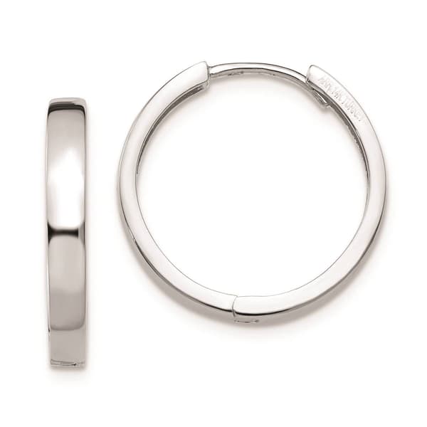 Gold Classics(tm) 14kt. White Gold Hinged Hoop Earrings - image 