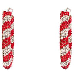 Holiday-Inspired Glass Stone Hoop Earrings