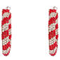 Holiday-Inspired Glass Stone Hoop Earrings - image 2
