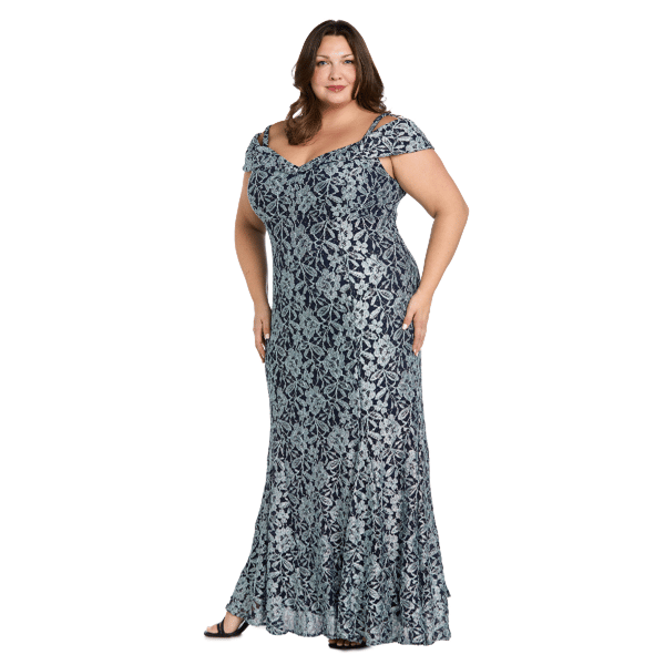 Plus Size R&M Richards Off The Shoulder Evening Gown