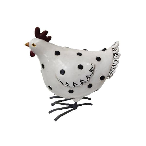 Santa's Workshop 6in. Spotted Shabby Chic Chicken - image 