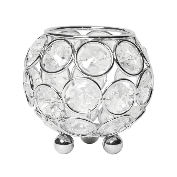 Elegant Designs&#40;tm&#41; Elipse Crystal 3in. Circular Decorative Vase