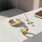 Mens Iron Saints Faith 18kt. Gold Plating Lord’s Prayer 3pc. Set - image 2