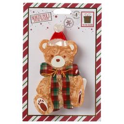 Womens North Pole Special Delivery Christmas Bear Scarf Claw Clip