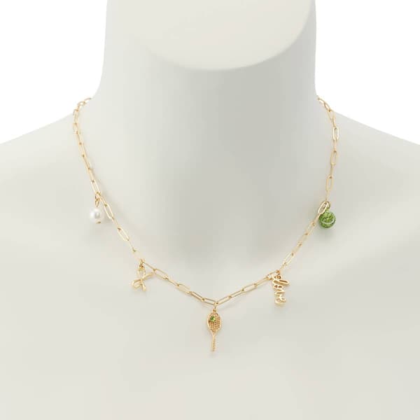 Betsey Johnson Tennis Charm Bib Necklace