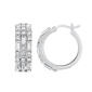 10kt. Gold & Crystal Oval Diamond-Cut Fancy Hoop Earrings - image 1