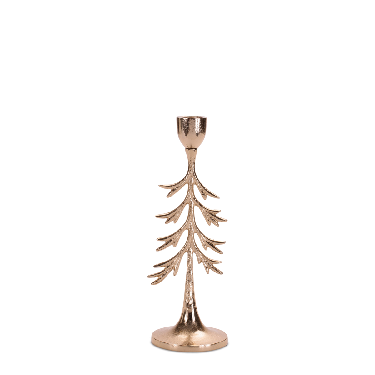 Melrose Metal Pine Tree Taper Candle Holder - Set of 2