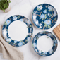 222 Fifth Nightingale 12pc Blue Florals Porcelain Dinnerware Set - image 9