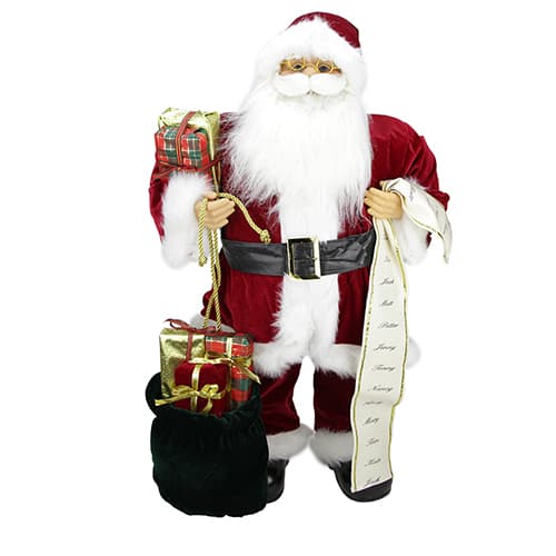 Santa Claus Figure with Name List & Gift Bag - image 