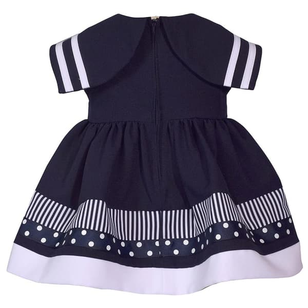 Girls &#40;4-6x&#41; Bonnie Jean Sleeveless Dot Stripe Nautical Dress