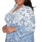 Plus Size Alfred Dunner Out Of The Blue Floral Ombre Henley Tee - image 5