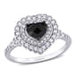 Sophia B 1 1/4ctw. Black & White Heart-Rose Cut Diamond Ring - image 1