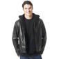 Mens Guess Faux Leather Jacket with Fleece Hood - image 1