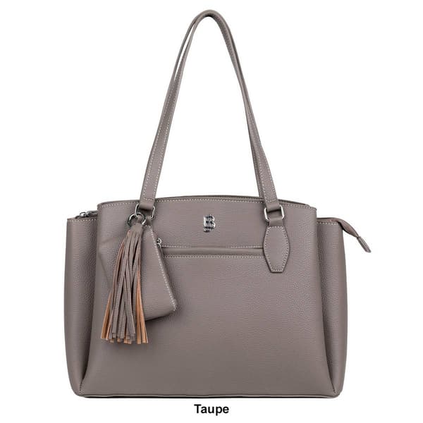 Julia Buxton Pebble Vegan Leather Triple Compartment Satchel