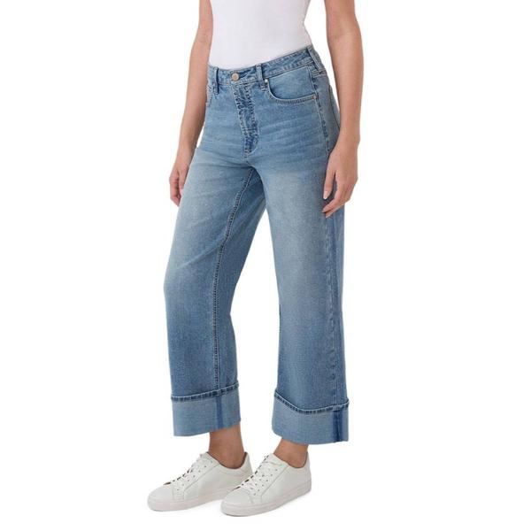 Womens Seven7 Baggy Cuffed Wide Leg Jeans