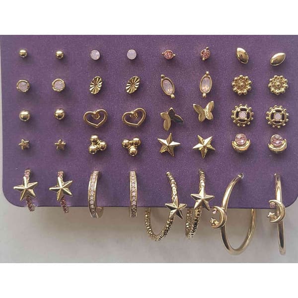 Ashley 20pr. Gold-Tone Celestial Earrings Set - image 