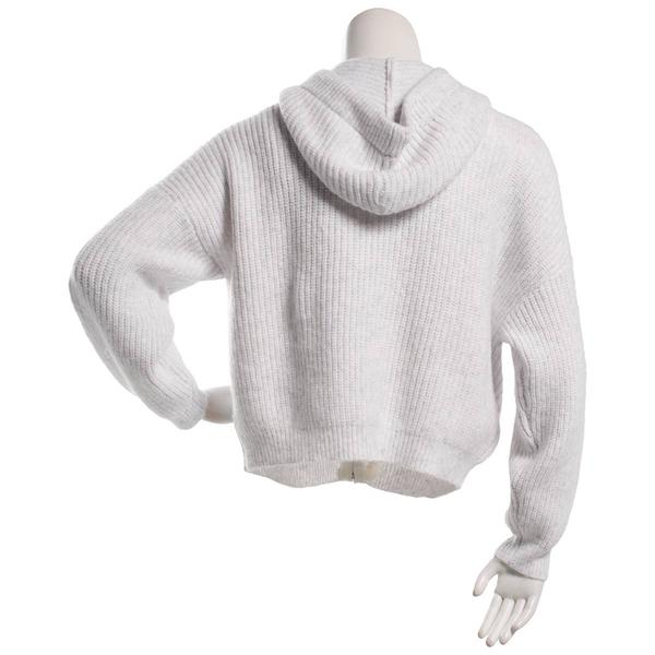 Juniors No Comment Zip Up Cable Hoodie Sweater Jacket