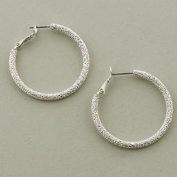 Freedom Nickel Free Clutchless Silver Hoop Earring