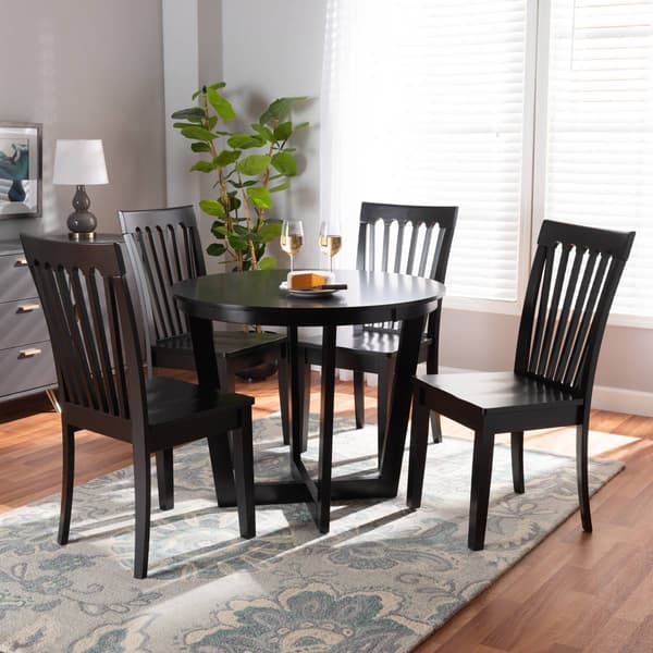 Baxton Studio Sasa Dark Brown Wood 5pc. Dining Set