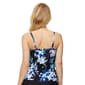 Womens Island Waves Hawaiian Blues Mesh Overlay Tankini Swim Top - image 2