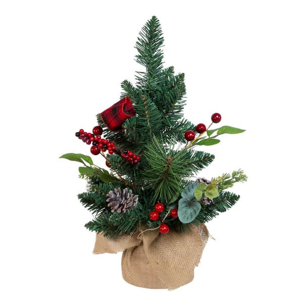 Kurt Adler 18in. Berries &amp; Pinecone Ribbon Tree