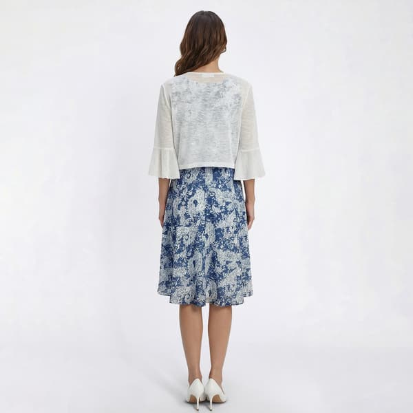 Plus Size Perceptions Flounce Sleeve Paisley Jacket Dress