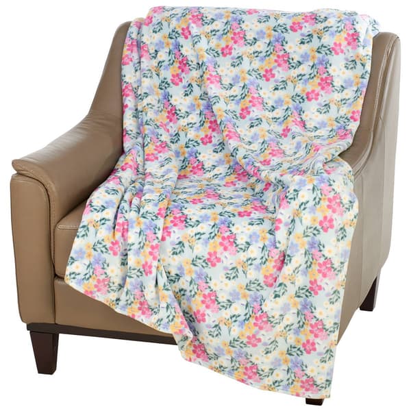 Ashley Cooper&#8482; Garden Floral Print Plush Throw