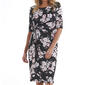 Womens Connected Elbow Sleeve Floral Side Ruch Wrap Dress - image 3