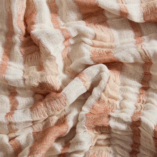 Palm Aire Amagansett Terracotta Stripe Cotton Throw Blanket